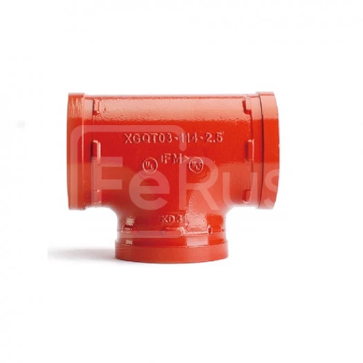 Переходной тройник под муфту грувлок ДУ 100x80 (ДН 108х89) 4x3