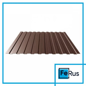 Профнастил R-20 полимерный 0,35х1150х1200 мм RAL 8017 шоколадно-коричневый